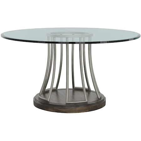 West Camden 54" Glass Top Dining Table