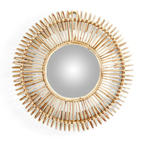 Round Cane Hand-Crafted Wall Mirror
