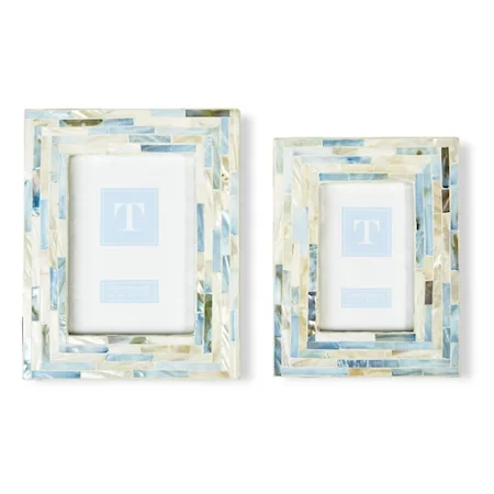 SET OF 2 TOLED MOP PHOTO FRAMES INCLUDES 2 SIZES