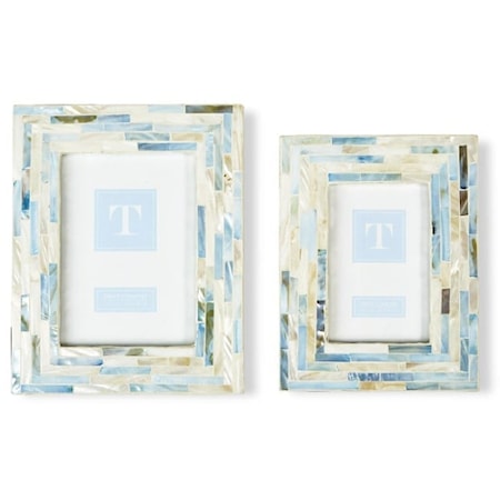 SET OF 2 TOLED MOP PHOTO FRAMES