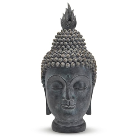 Meditating Buddha Head Statue