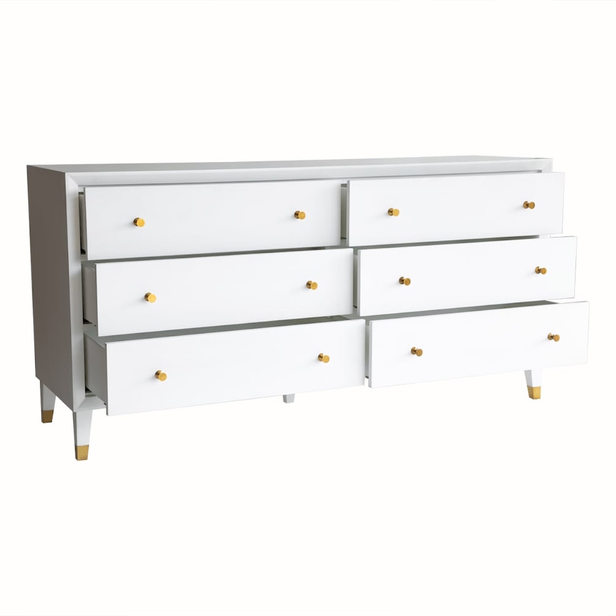 Oliver Home Furnishings Dressers Beveled Six Drawer Dresser in Ghost