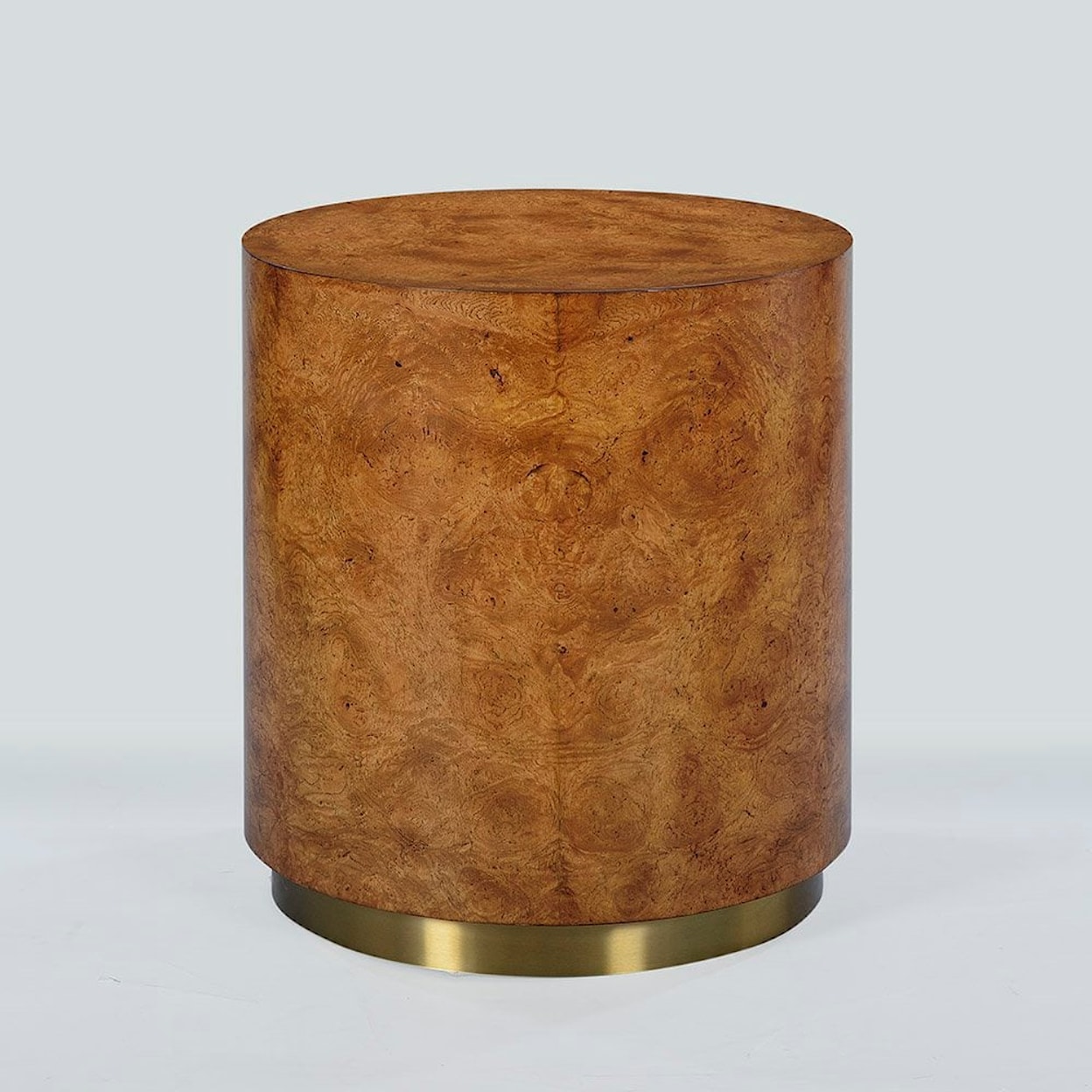 Oliver Home Furnishings End/ Side Tables ROUND BURL SIDE TABLE