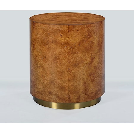 ROUND BURL SIDE TABLE