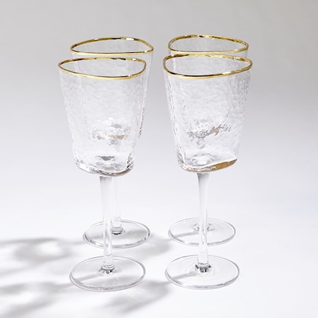 S/4 Hammered Wine Glasses