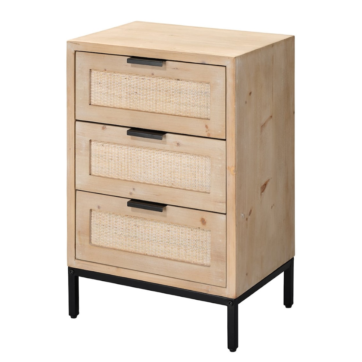 Jamie Young Co. Coastal Furniture REED 3 DRAWER SIDE TABLE