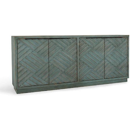 MATEO 4DR SIDEBOARD ANTIQUE BLUE