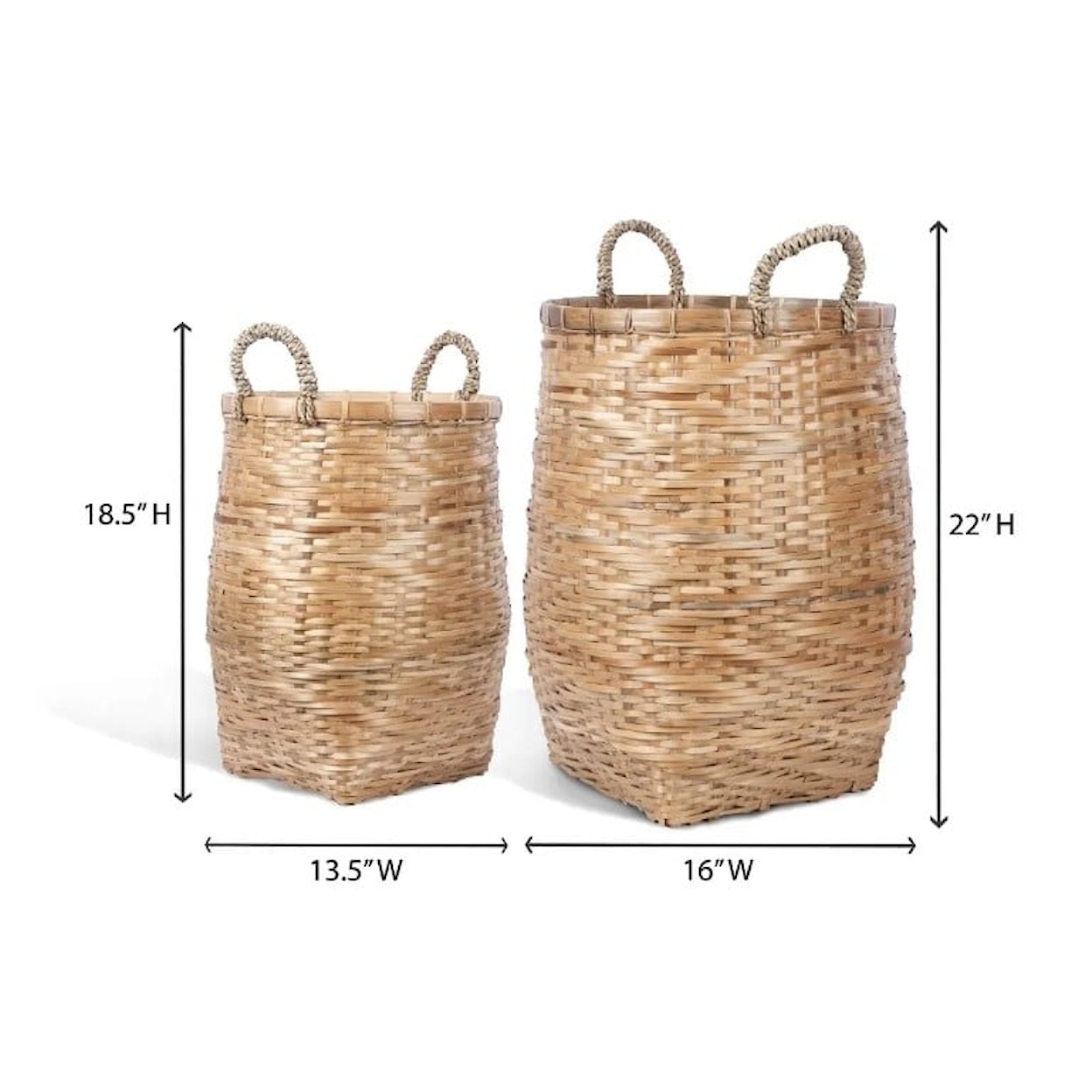 Ibolili Baskets and Sets BAMBOO BASKET S/2