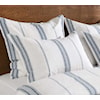 Classic Home Bedding Jayson Blue Stripe Linen Cashmere 3pc Qn Set