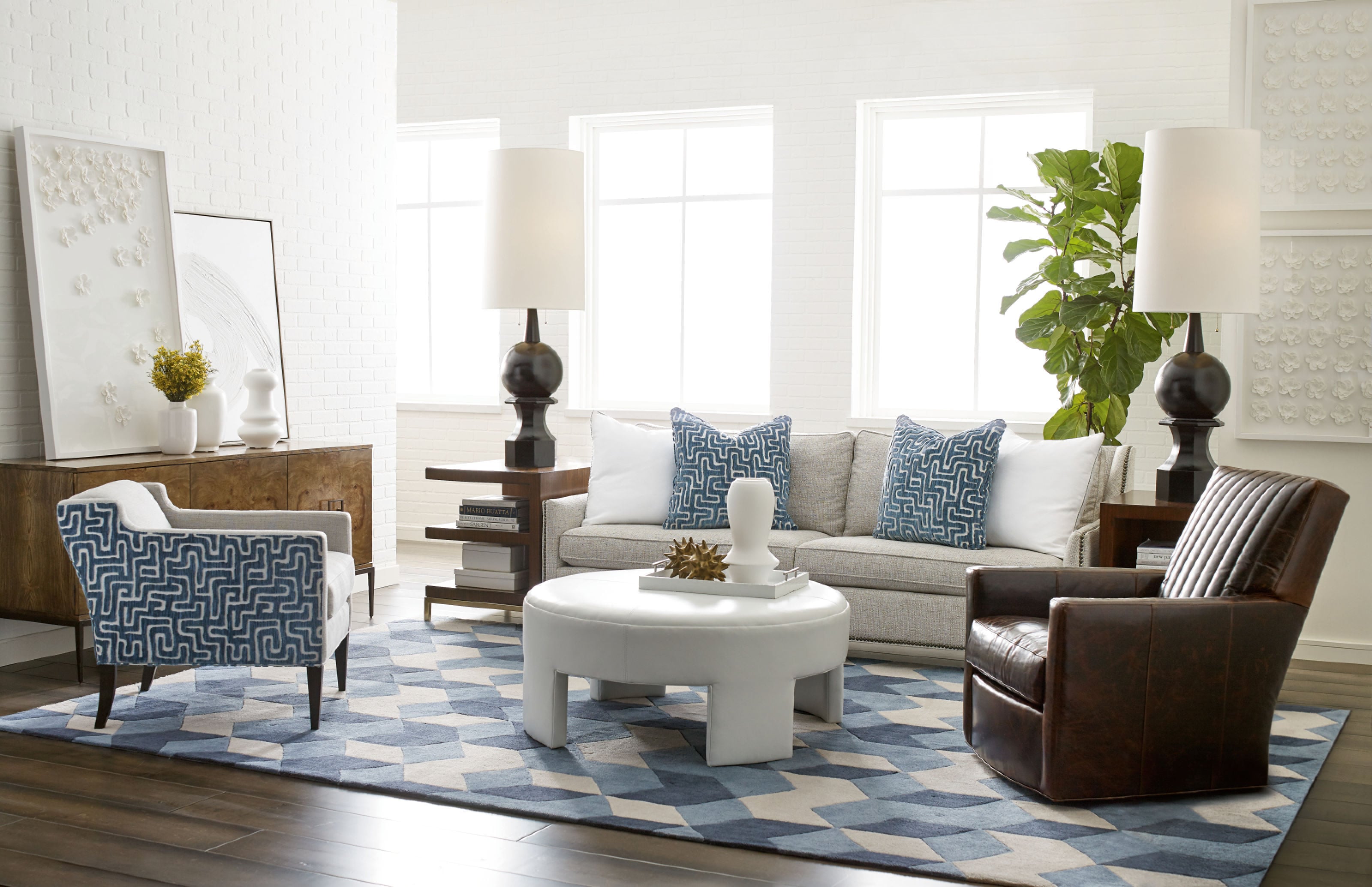 C.R. Laine Malcolm Malcolm Leather Swivel Chair