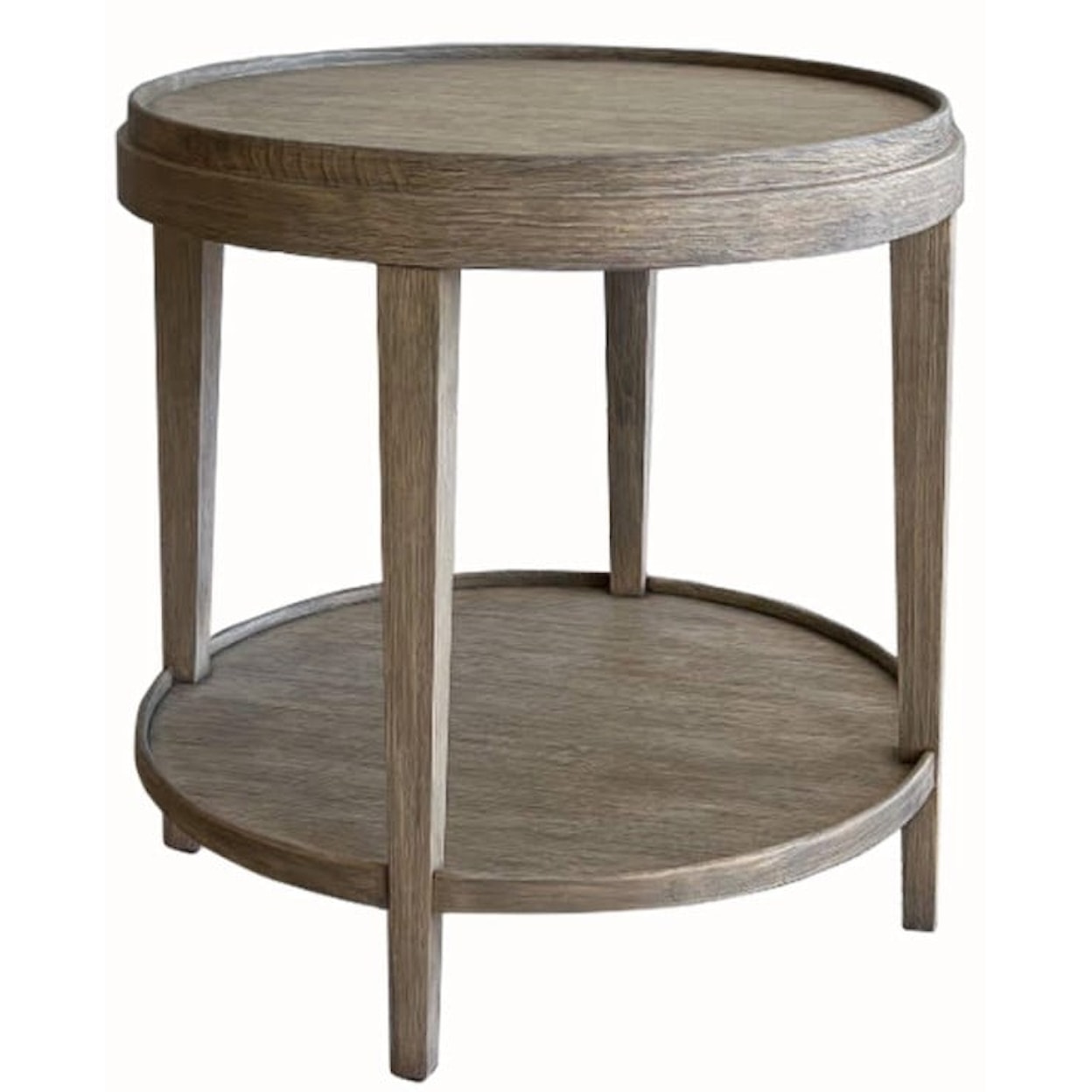 Oliver Home Furnishings End/ Side Tables ROUND END TABLE W/ LIP SHELF- RABBIT