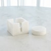 Global Views Accents S/8 Alabaster Coasters w/Holder