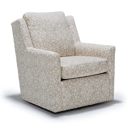 Transitionally Styled Swivel Chair