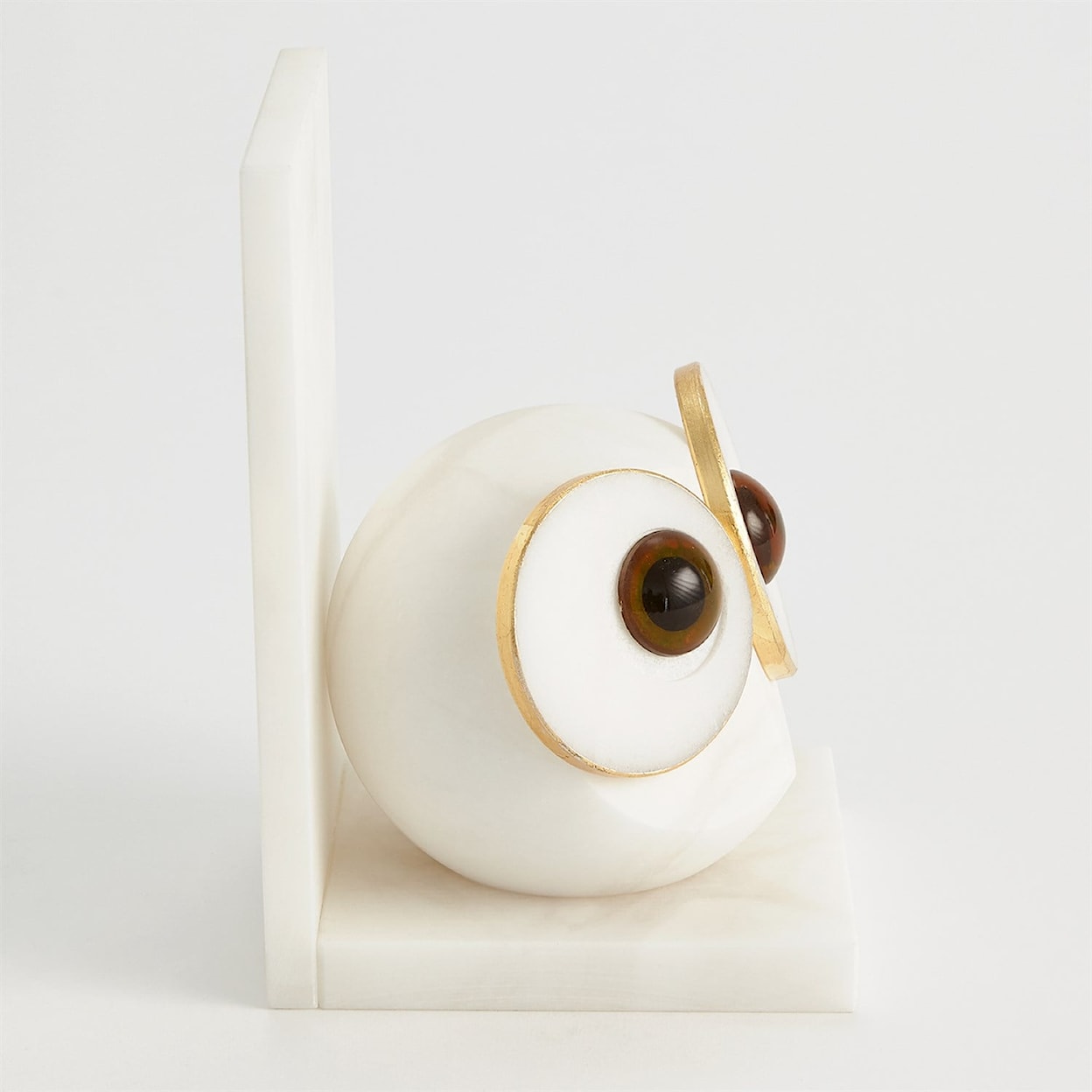 Global Views Accents Pair Alabaster Big Eyed Owl Bookends