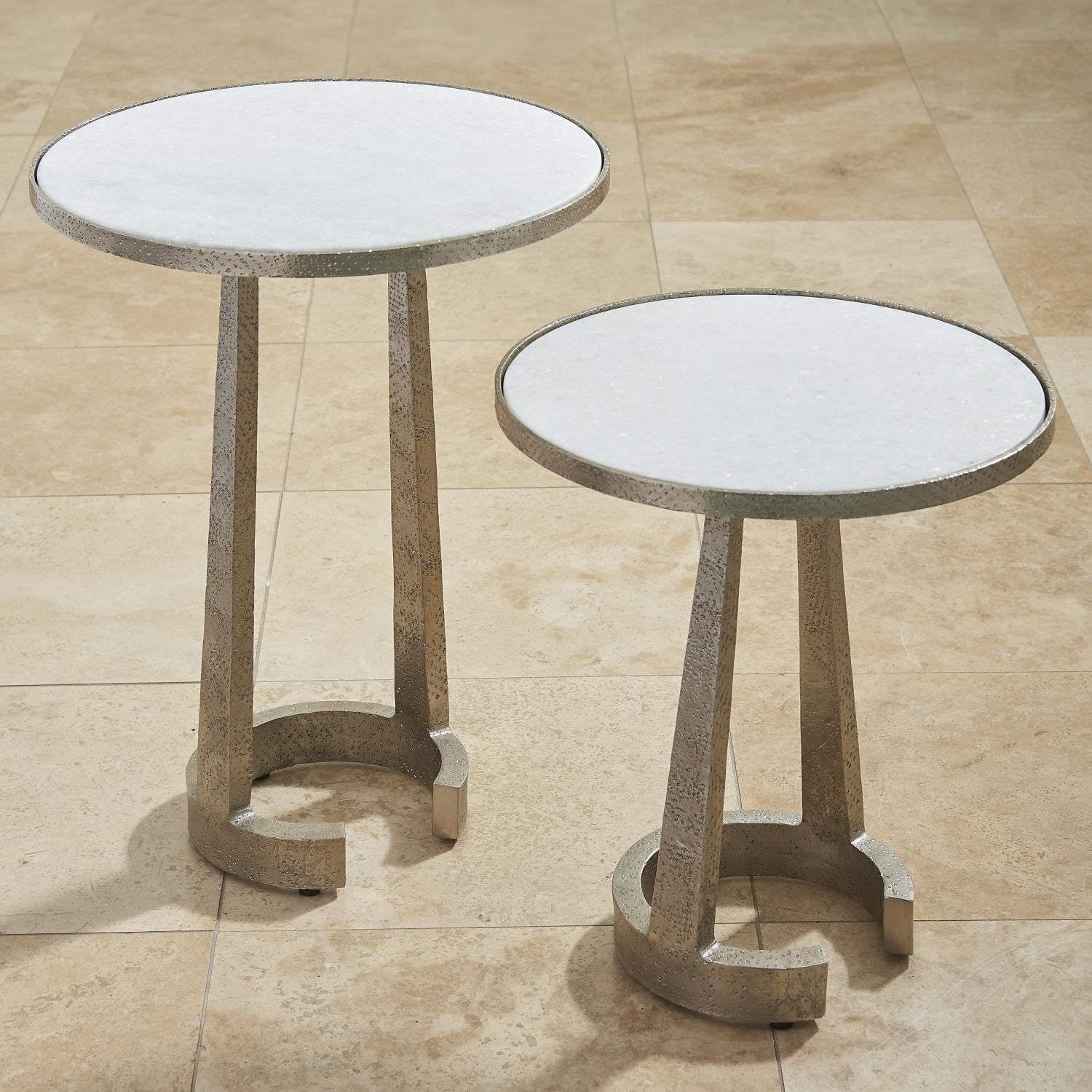 Global Views Accents C Table-Nickel-Lg