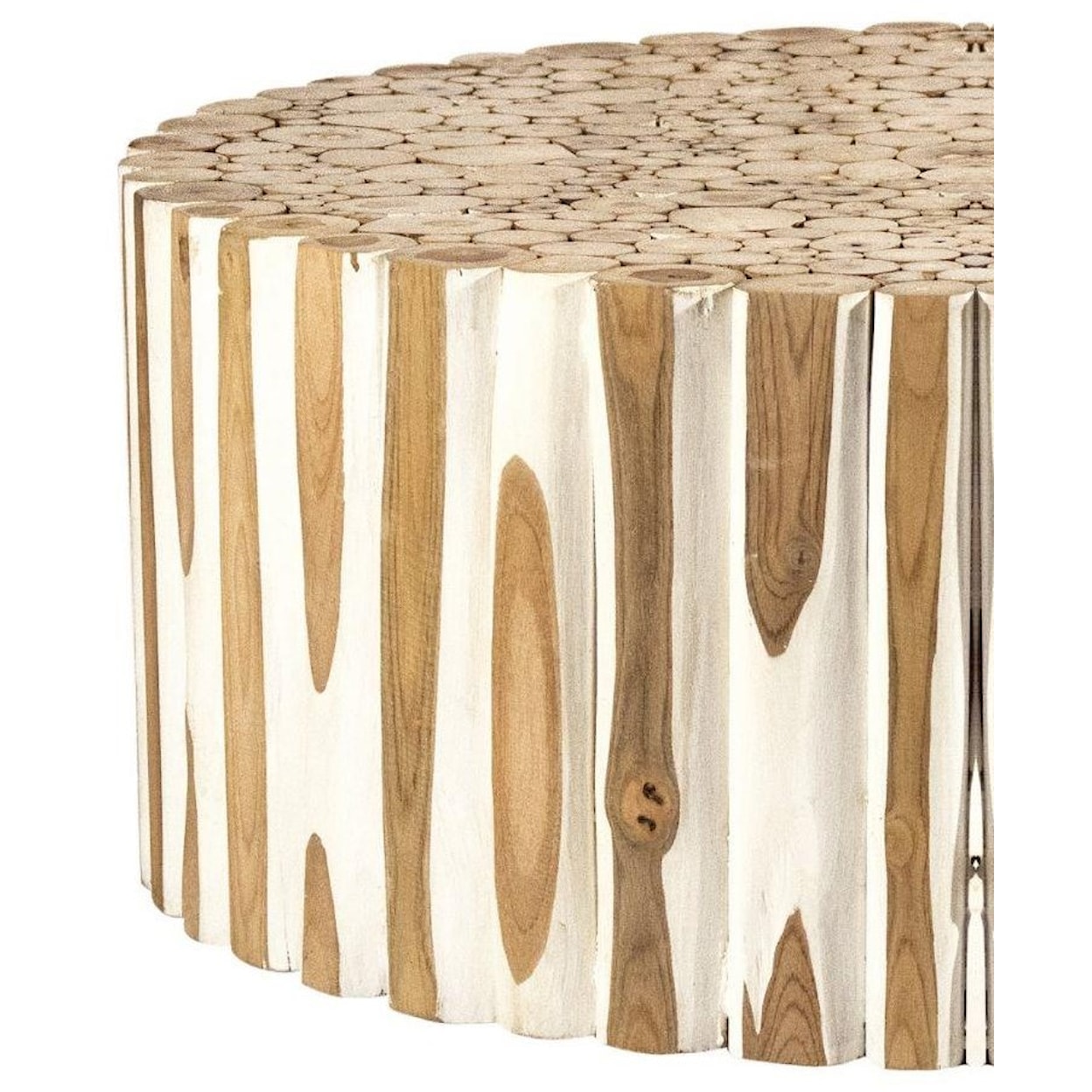 Ibolili Coffee Tables WHITE ACCENT TABLE, ROUND- LG