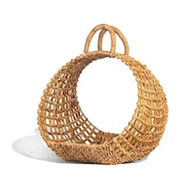 WOVEN WATER HYACINTH CARRIER BASKET