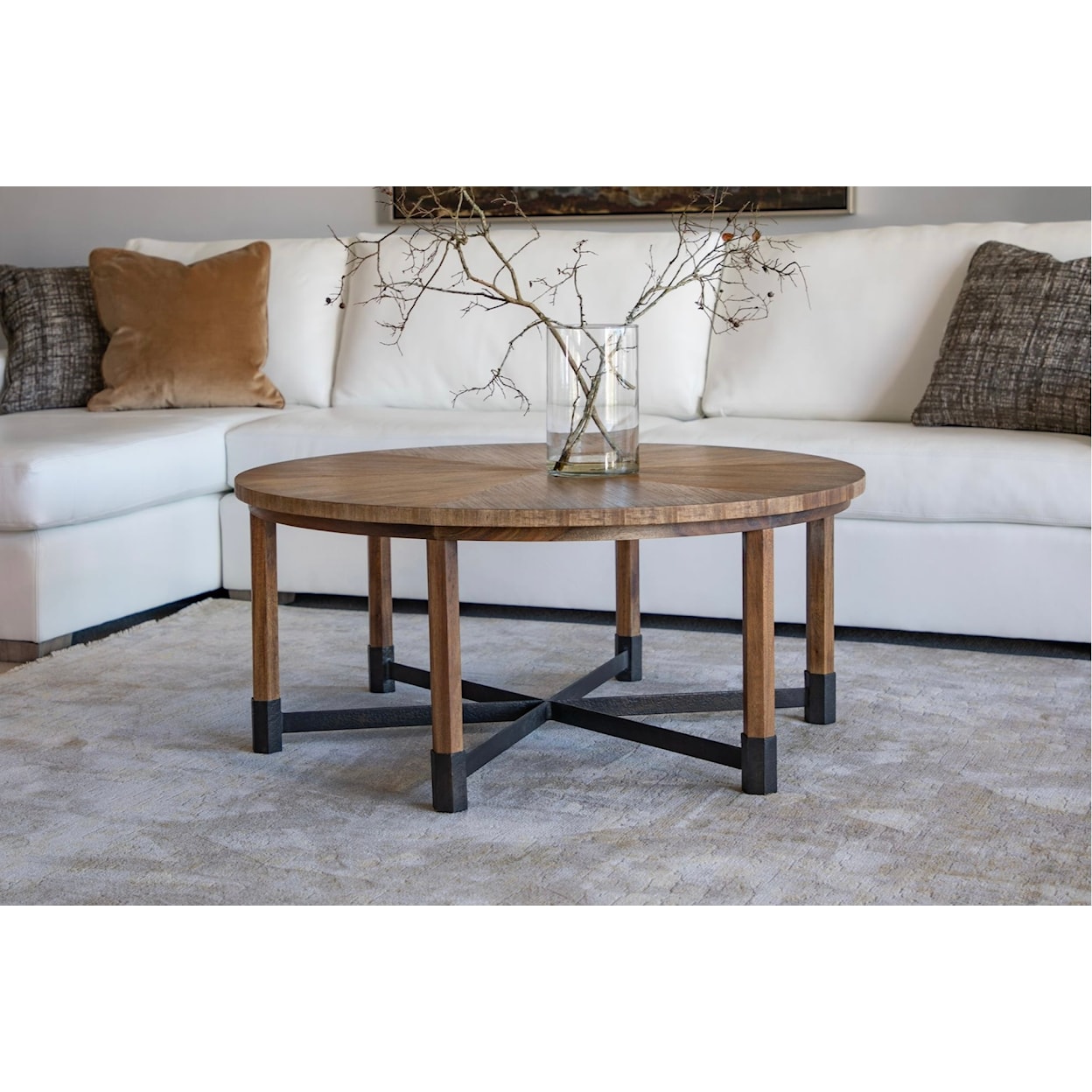 Oliver Home Furnishings Coffee Tables ROUND COFFEE TABLE- NATURAL