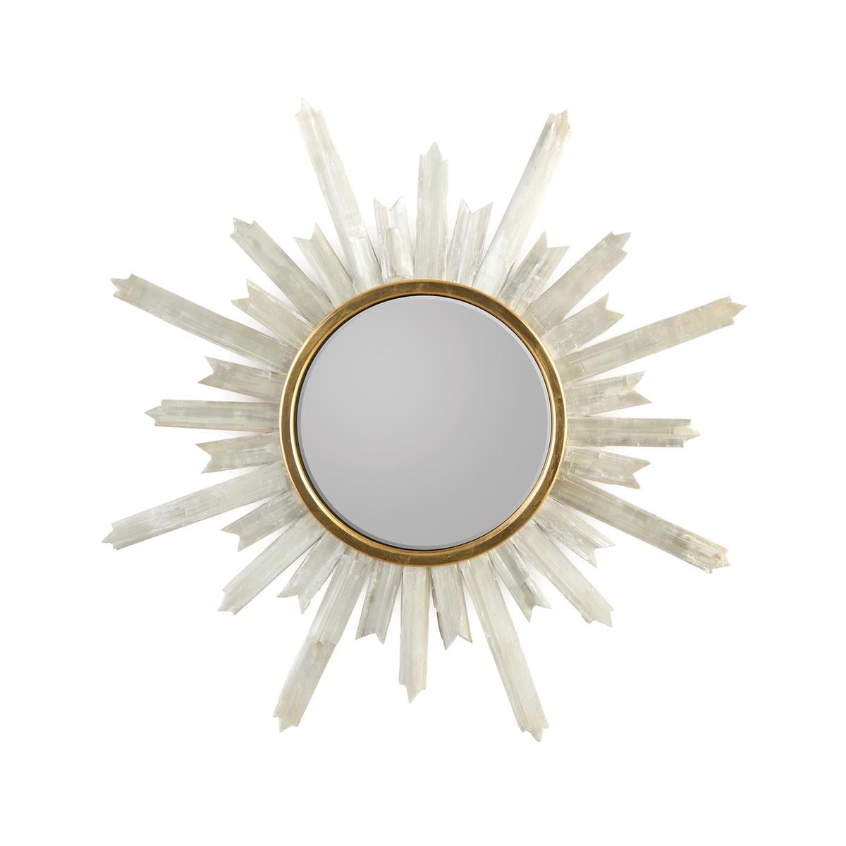 Selenite Crystal Starburst Mirror