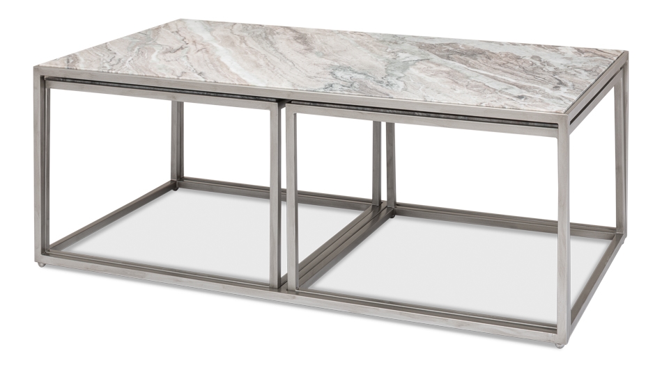 Sarreid Ltd Occasional Tables  Set/3 Nesting Tables-Marble