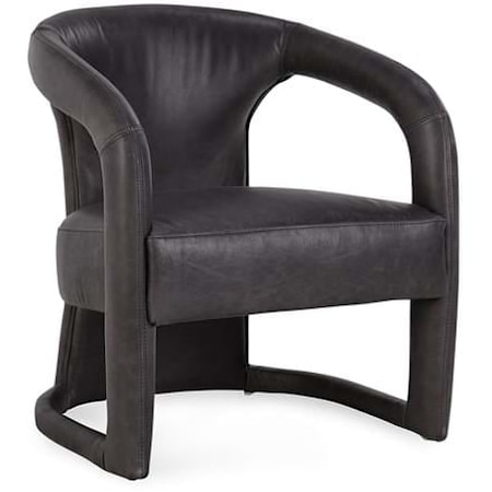Archie Distressed Leather Accent Chair