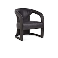 Archie Distressed Leather Accent Chair