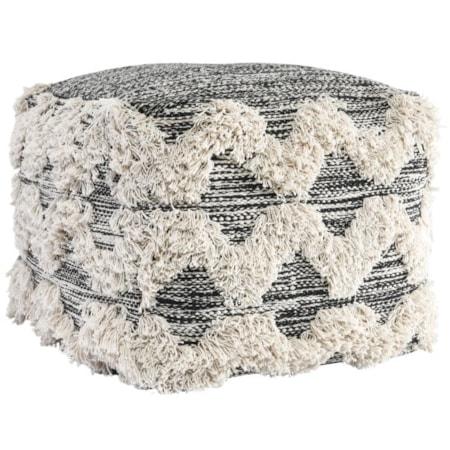 MAEVE BLACK/IVORY POUF