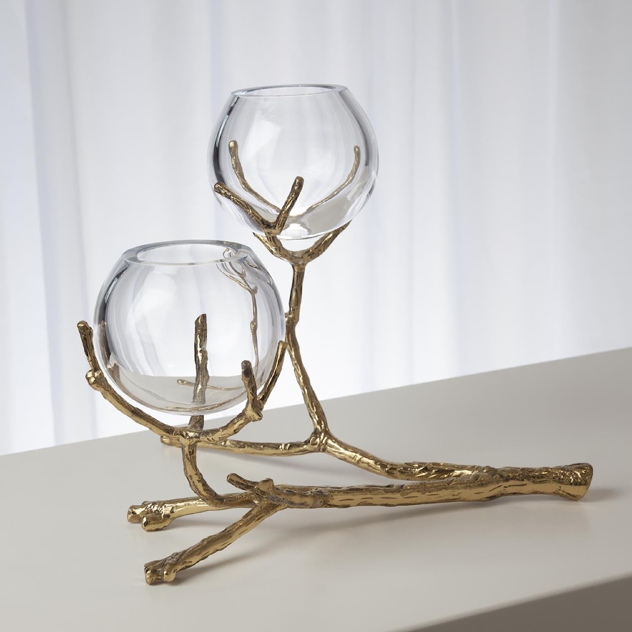 Global Views Vases by Global Views TWIG 2 VASE HOLDER-BRASS