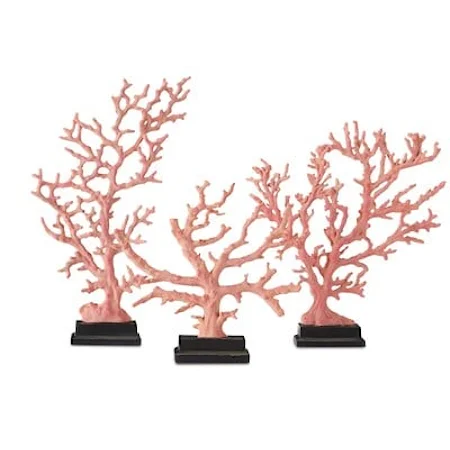 Large Red Coral Branches Set of 3