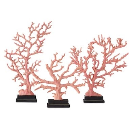 Large Red Coral Branches Set of 3