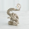 Global Views Sculptures by Global Views Dragon Holding Sphere-Silver Leaf