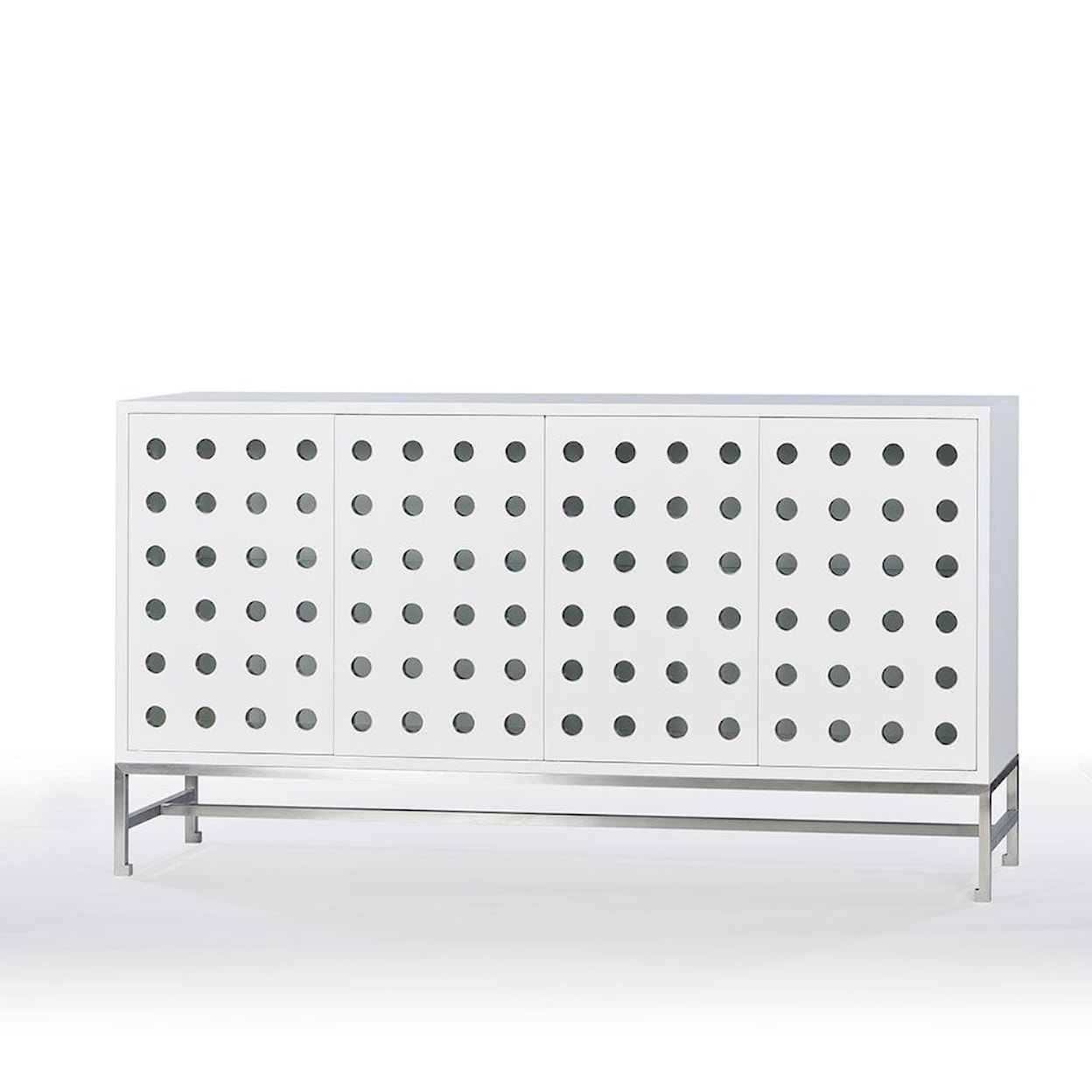 Oliver Home Furnishings Sideboards PERFORATED SIDEBOARD- GHOST