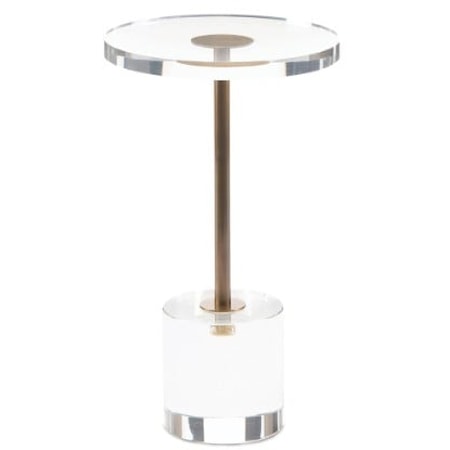 BRASS AND ACRYLIC MARTINI SIDE TABLE