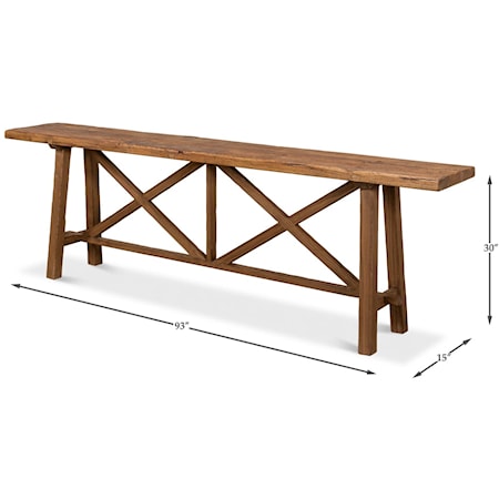 Double X Base Sofa Table 