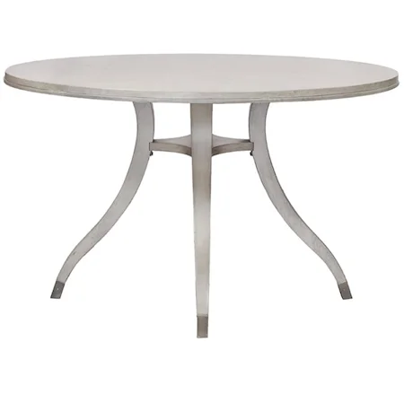 BEVELED EDGE DINING TABLE W SERPENTINE LEG PEDESTAL