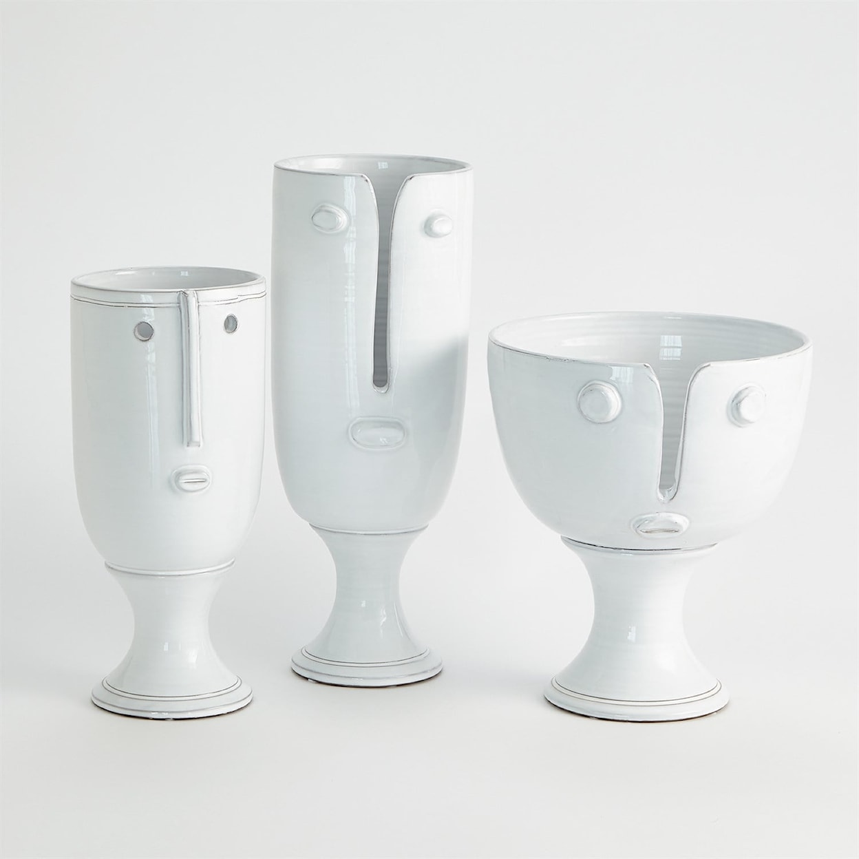 Global Views Accents Long Nose Bowl-White