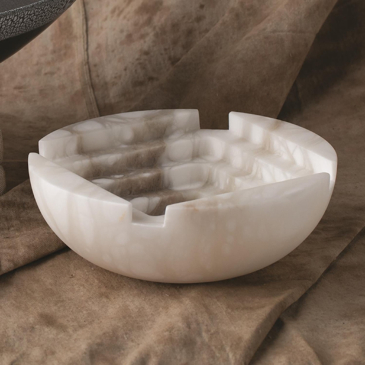 Global Views Accents Alabaster Stepwell Bowl