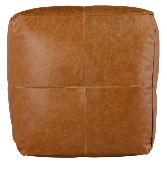 Classic Home Floor Cushions LEATHER DUMONT CHESTNUT POUF