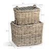 Ibolili Baskets and Sets FRENCH GRAY PICNIC BASKET, RECT- S/2