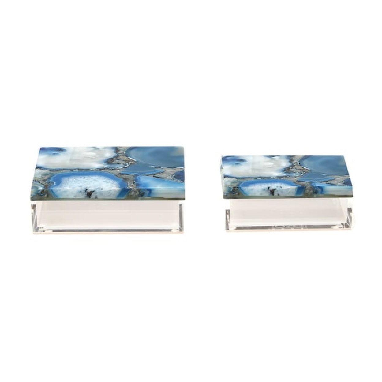 Two's Company Urban Nest Set of 2 Blue Agate Boxes