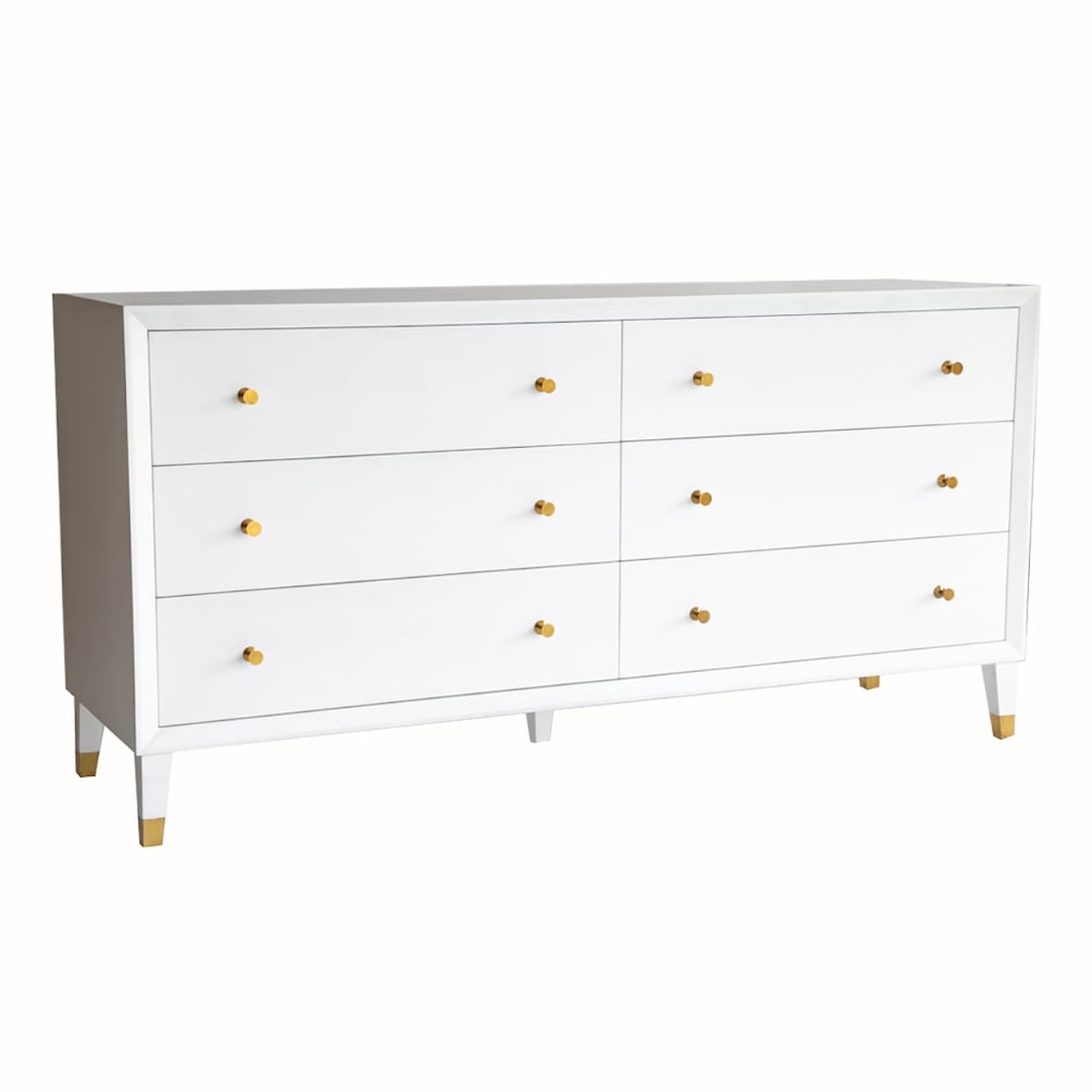 Oliver Home Furnishings Dressers Beveled Six Drawer Dresser in Ghost