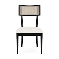 Contemporary Cane Upholstered Side Chair