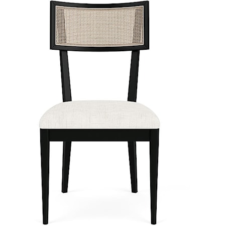 Cane Upholstered Side Chair