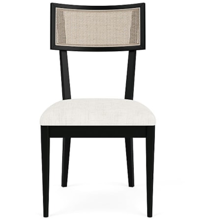 Cane Upholstered Side Chair