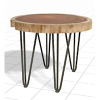 48" ROUND LIVE EDGE COCKTAIL TABLE