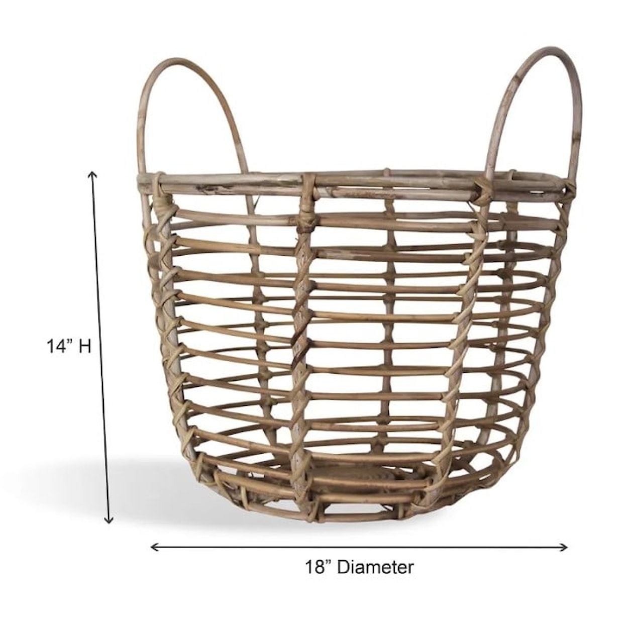 Ibolili Baskets and Sets FRENCH GRAY MORGAN BASKET, ROUND