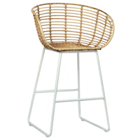 Pablo Counter Stool with White Metal Frame