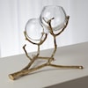 Global Views Vases by Global Views TWIG 2 VASE HOLDER-BRASS