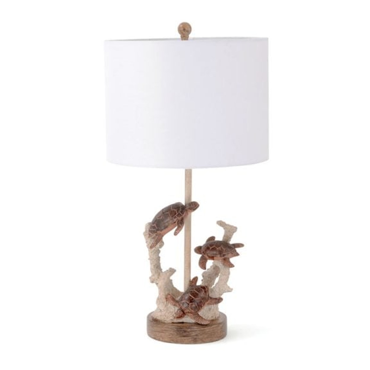 Lux Lighting Group Coastal 27” Turtle Coral Table Lamp Set of 2