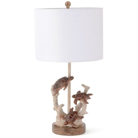27” Turtle Coral Table Lamp Set of 2